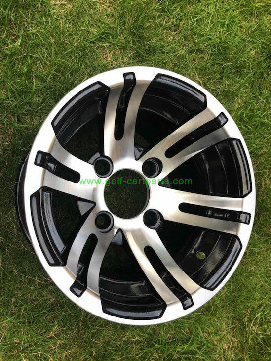 Club Car Chrome 8 " Golf Cart Wheel Covers Set Of 4 Deep Dish Shiny Black