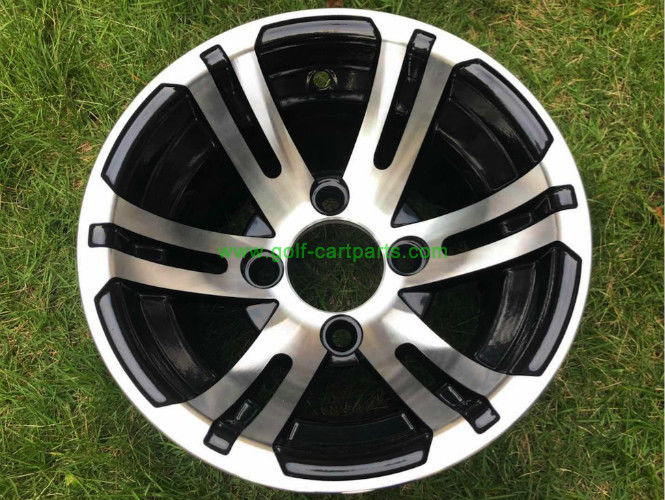 Club Car Chrome 8 " Golf Cart Wheel Covers Set Of 4 Deep Dish Shiny Black
