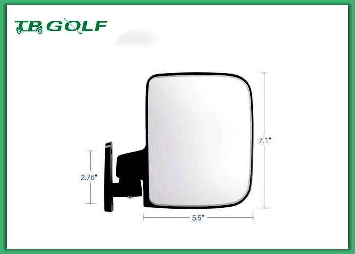 Black Folding Golf Cart Side View Mirrors Universal Convex Design Golf Cart Side View Mirrors Universal