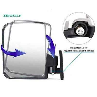 Universal Sporty Golf Cart Side View Mirrors Extra Wide Rear View Mirror