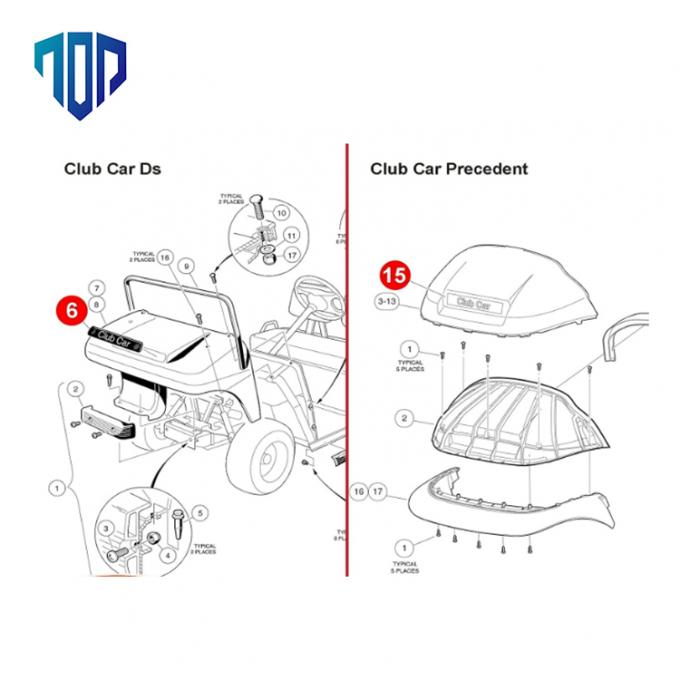 102502601 Club Car Precedent Black & Gold Name Plate
