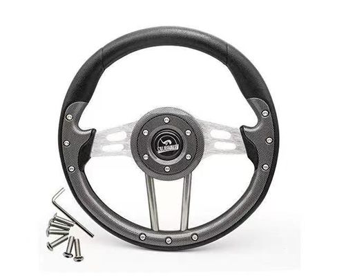 PU Carbon Fiber Steering Wheel FAnti-Slip Or Golf Cart Icon I20 I40L I60L