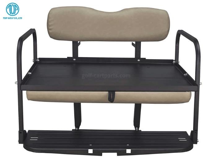 Powder Coated Steel Grey Golf Cart Flip Seat Kit With Sturdy Frame