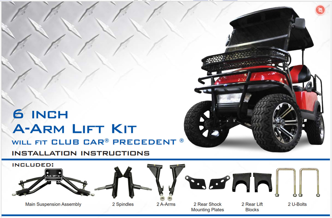 Club Car Precedent 6Inch A Arm Lift Kit TOP Golf Steel Material OEM 100% Test