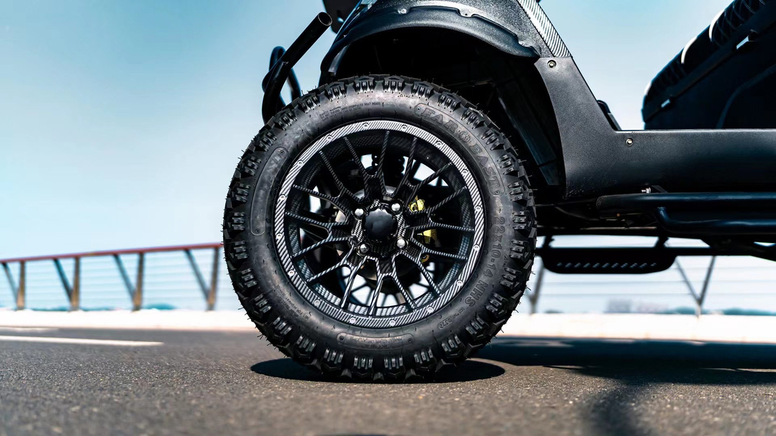 Black TOP Golf Cart Tyre 22x10-14 Wheel Kit 14x7 Alu Rim