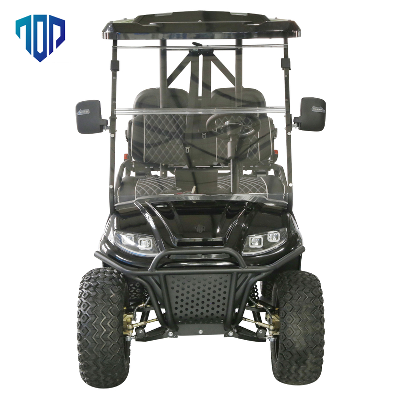 25miles/H Black Electric Golf Cart , Double A Arm Construction Electrical Golf Cart