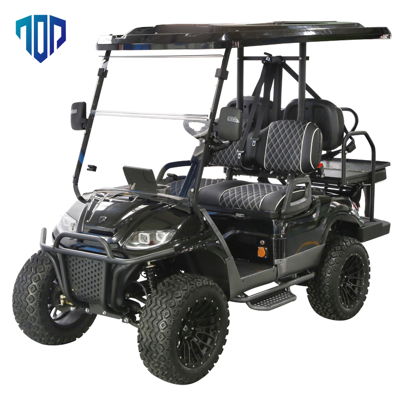 25miles/H Black Electric Golf Cart , Double A Arm Construction Electrical Golf Cart