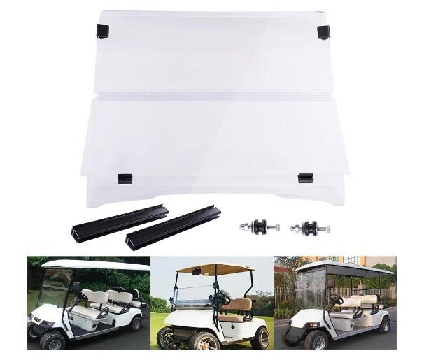 OEM Acrylic Flip Folding Clear Club Car Windshield For Golf Cart / YAMAHA