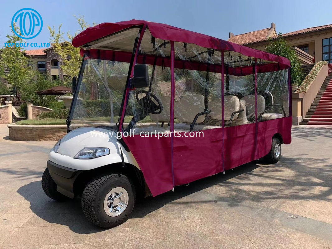 Red Enclosure  LVTONG A627 8 Seater Golf Cart Waterproof Customized