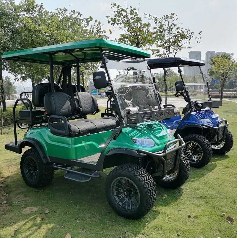 ODM Mini Electric Golf Carts 4 Wheel Disc Brake 10 Inch IP66 Display 4 Seater