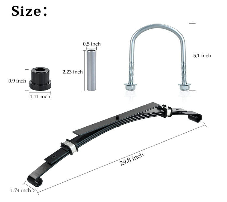 Heavy Duty Rear 4 Leaf Spring Kit With Bushings Sleeves For Club Car DS Golf Cart 1014675