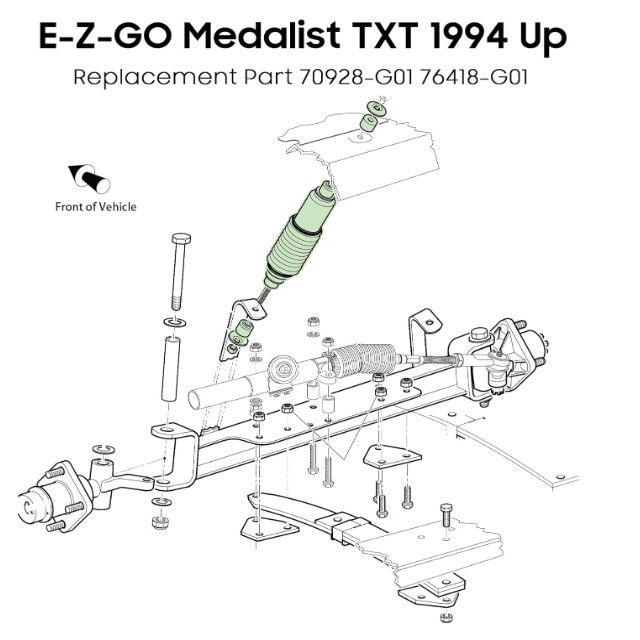Golf Cart Heavy Duty Coil Front /Rear Shock Absorber for EZGO TXT 94-up 70928G01
