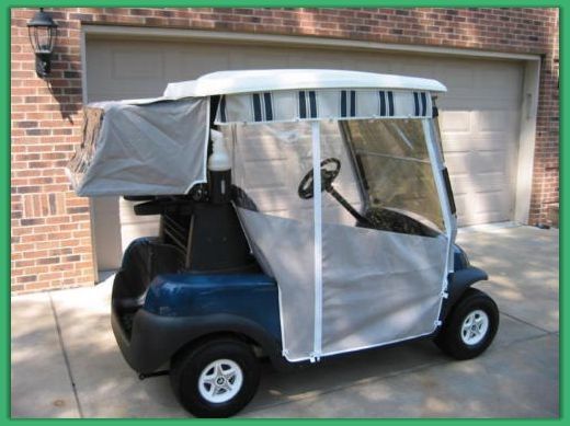 Track Style Golf Cart Enclosures 3  Sided Nylon Golf Cart Covers Light Weigh