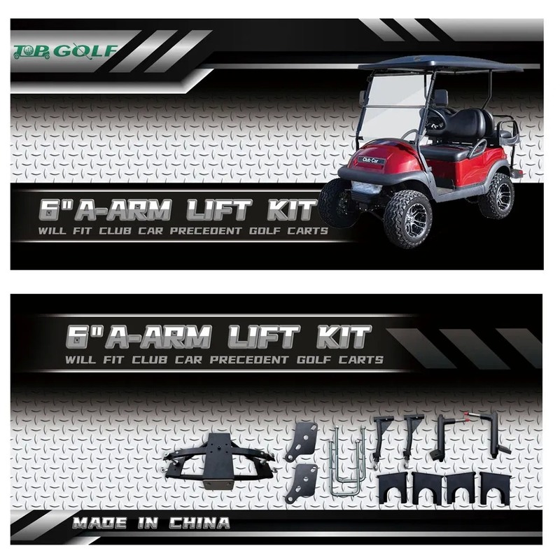 6 Inch Heavy Duty A-Arm Lift Kit for Club Car Precedent Golf Cart with OEM 100% Tested Quality and 48V Battery Compatibility