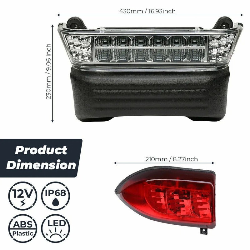 Club Car Precedent LED Light Kit with 12-48 Volts Operation and 10,000+ Operating Hours for Golf Cart