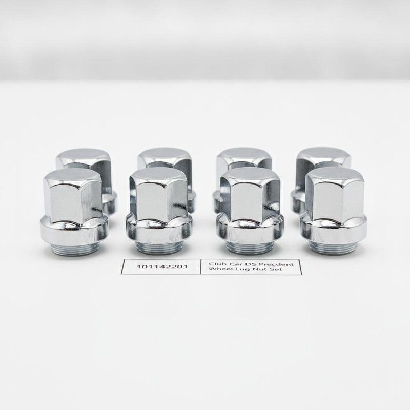 Club Car DS Precedent Wheel Lug Nut Set 101142201 Chrome Steel Golf Cart Replacement Part