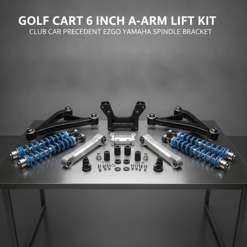 Golf Cart 6 Inch A-Arm Lift Kit Club Car Precedent EZGO Yamaha Spindle Bracket