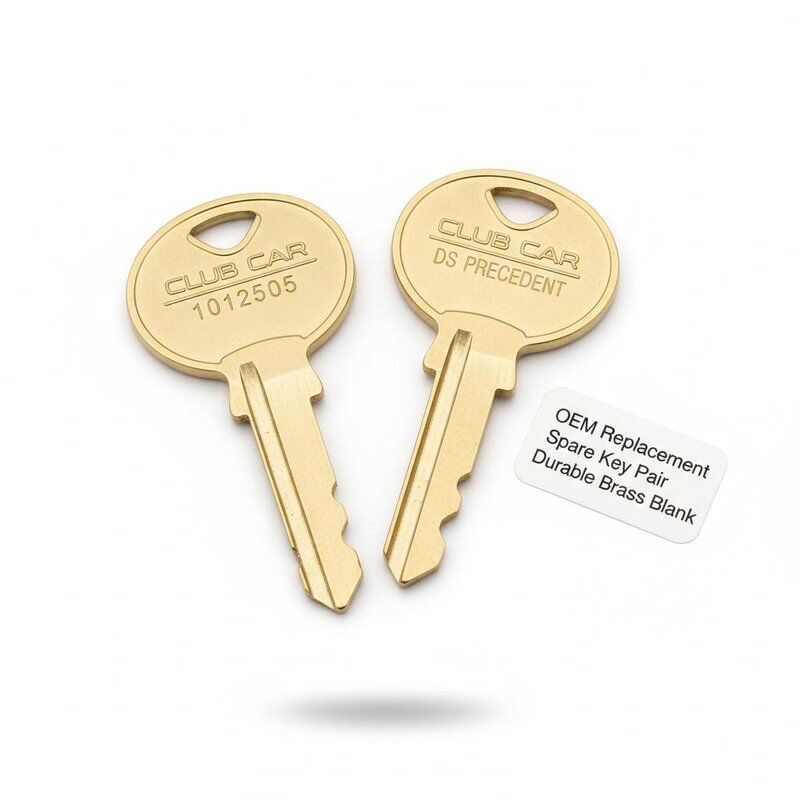 Club Car DS Precedent Ignition Keys 1012505 OEM Replacement Spare Key Pair Durable Brass Blank