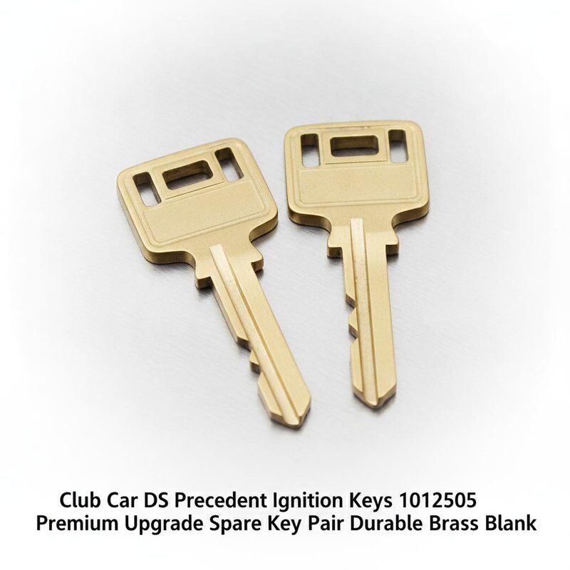 Club Car DS Precedent Ignition Keys 1012505 Premium Upgrade Spare Key Pair Durable Brass Blank