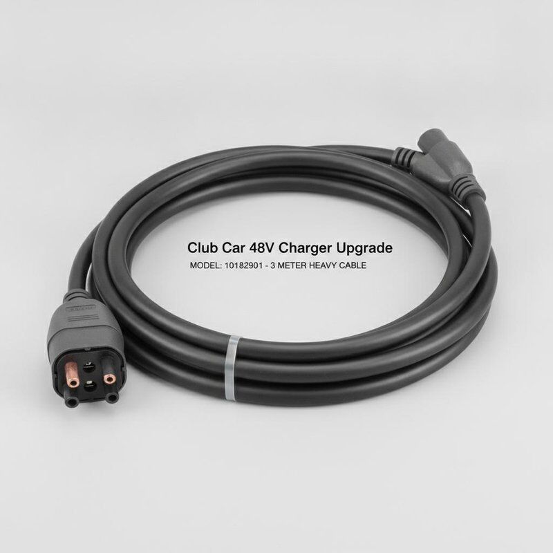 Club Car 48V Charger Cord Plug Wire 101828901 Premium Upgrade Three Meter Heavy Cable Molded Waterproof Plug