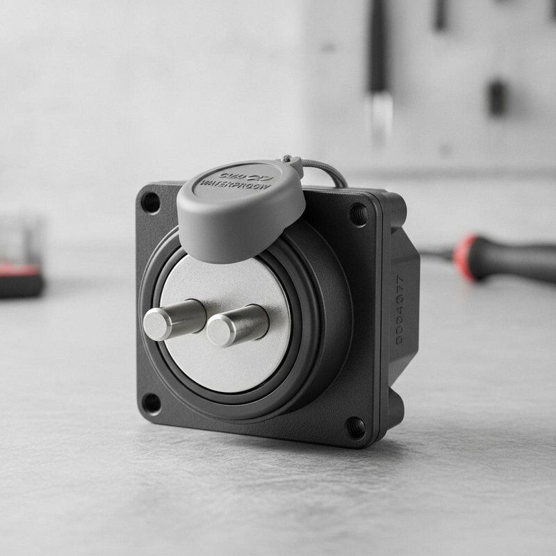 Club Car 36V Charger Receptacle 0004107 Premium Upgrade Two Prong Socket Waterproof Panel Mount