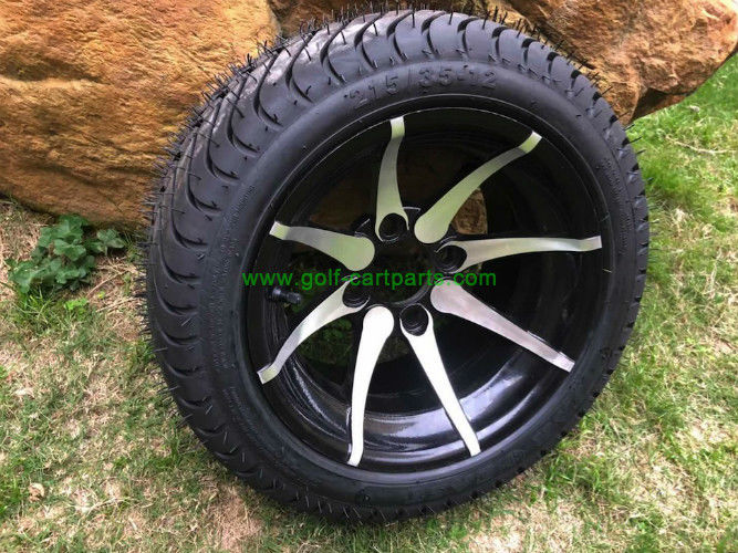 12" Chrome Wheel and Kenda ProTour 205/35R12 Golf Cart Tire No Nuts