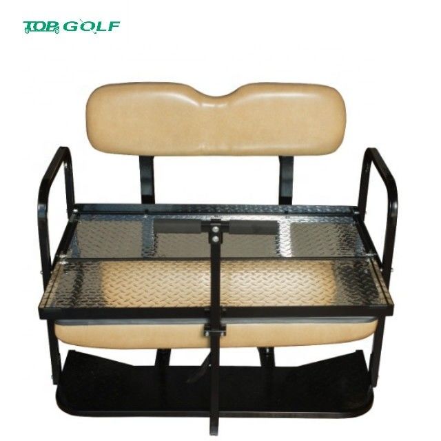 Buff Leather Club Car DS Golf Cart Rear Flip Seat Kit