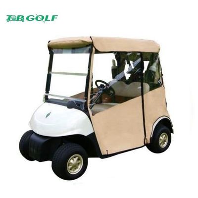 Door Works Golf Cart Enclosures With Rear Seat White Dual U - Shaped Zippers