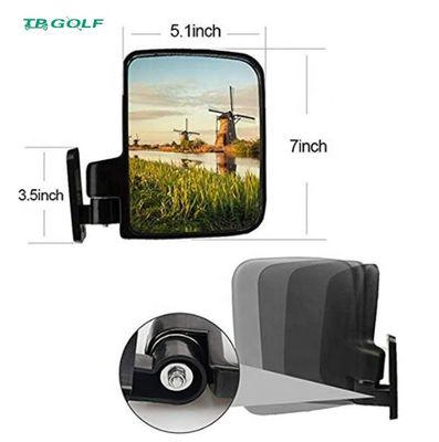 Foldable Golf Cart Side Mirrors With LED Light / Golf Buggy Accessories